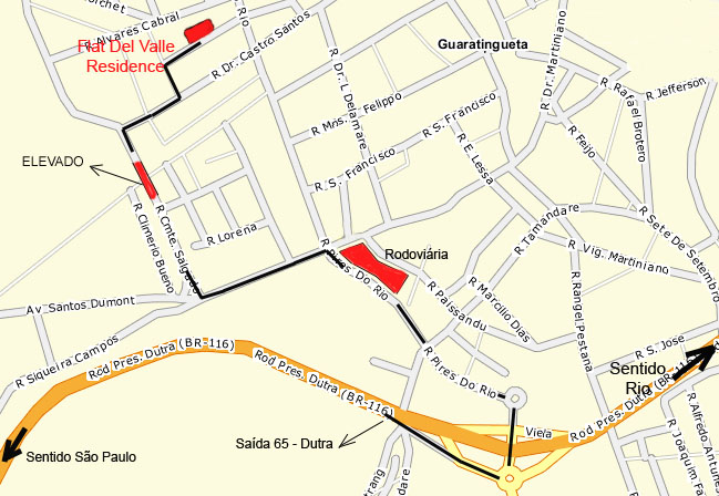 mapa do Hotel Del Valle Residence